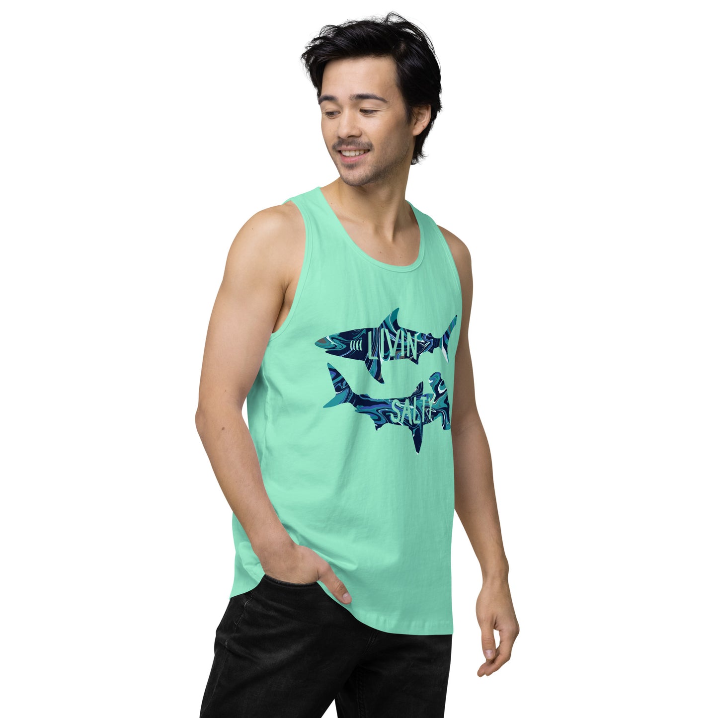 Men’s LIVIN SALTY shark tank top