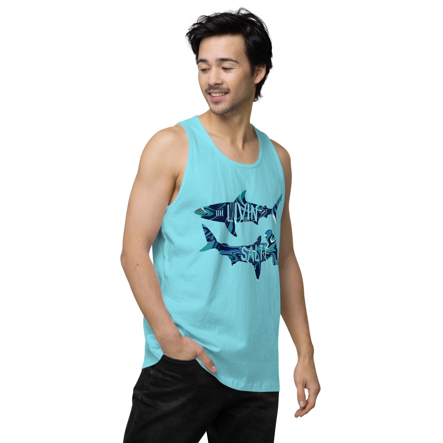 Men’s LIVIN SALTY shark tank top