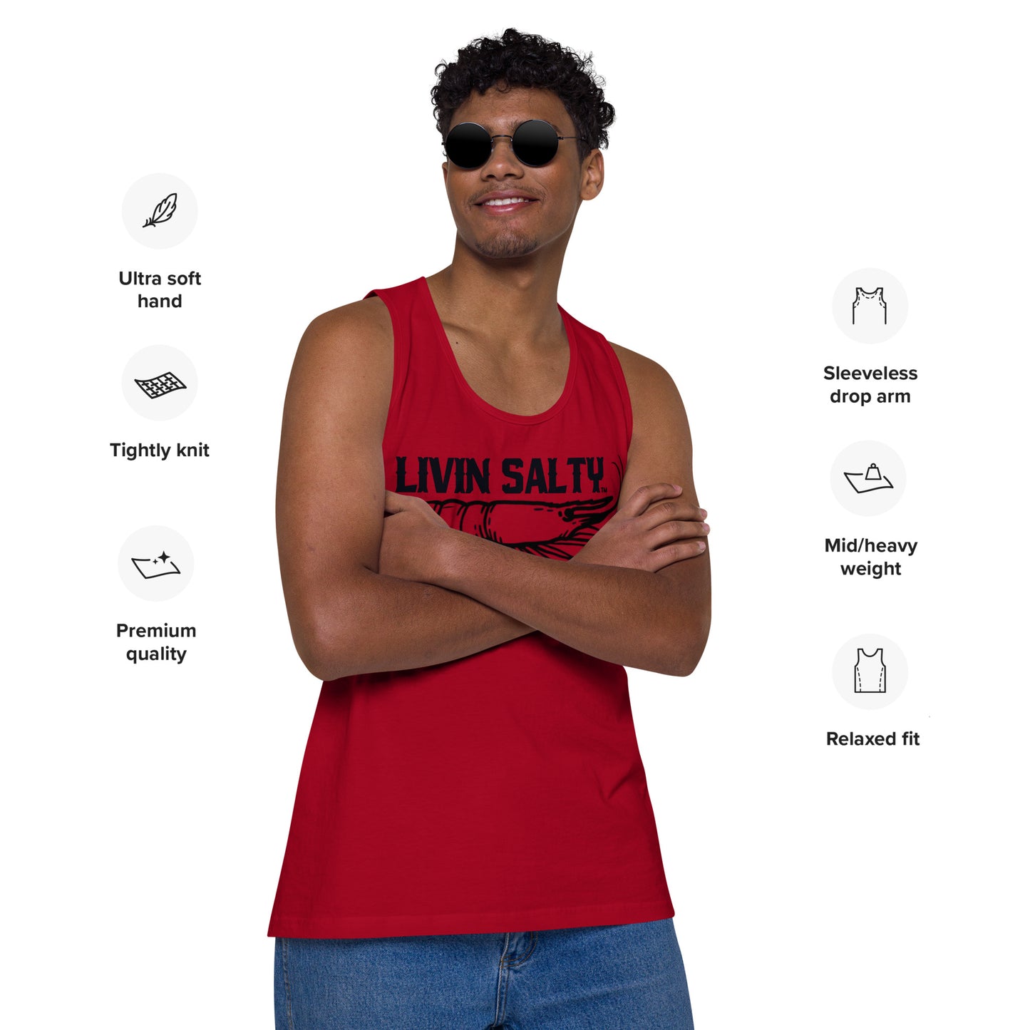 Men’s LIVIN SALTY Shrimp tank top