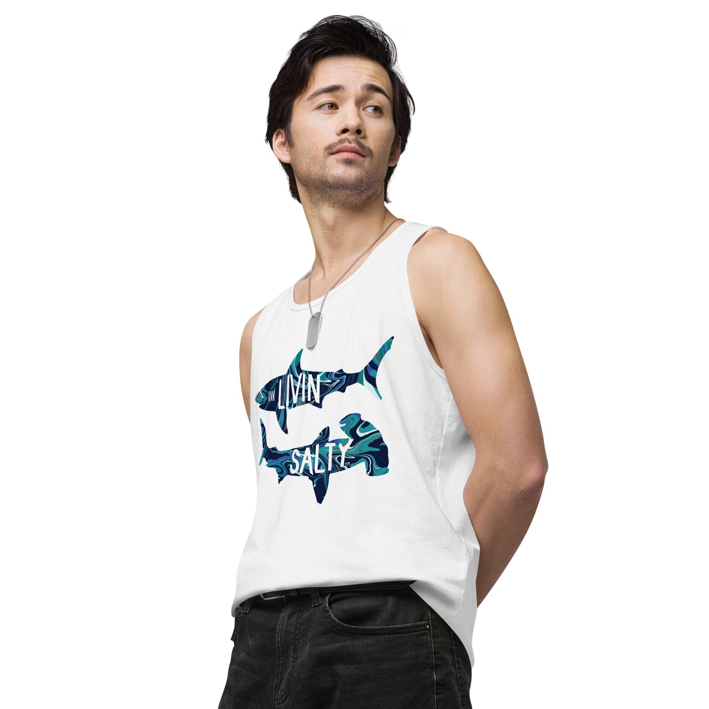 Men’s LIVIN SALTY shark tank top