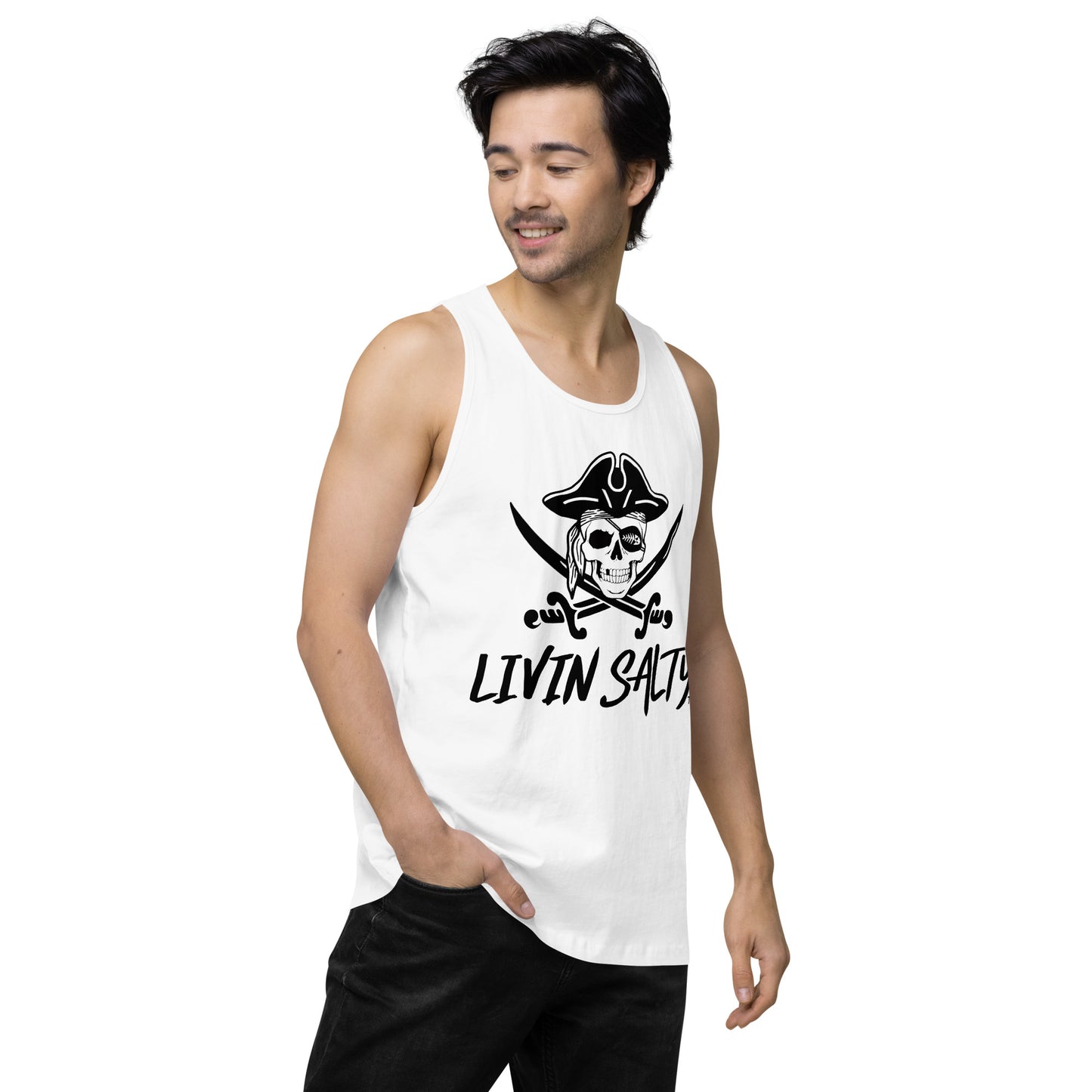 Mens LIVIN SALTY Pirate tank top