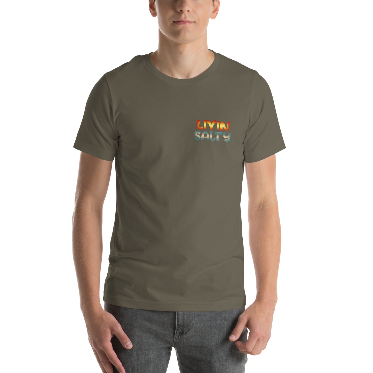 Unisex Surf board LIVIN SALTY Cotton t-shirt