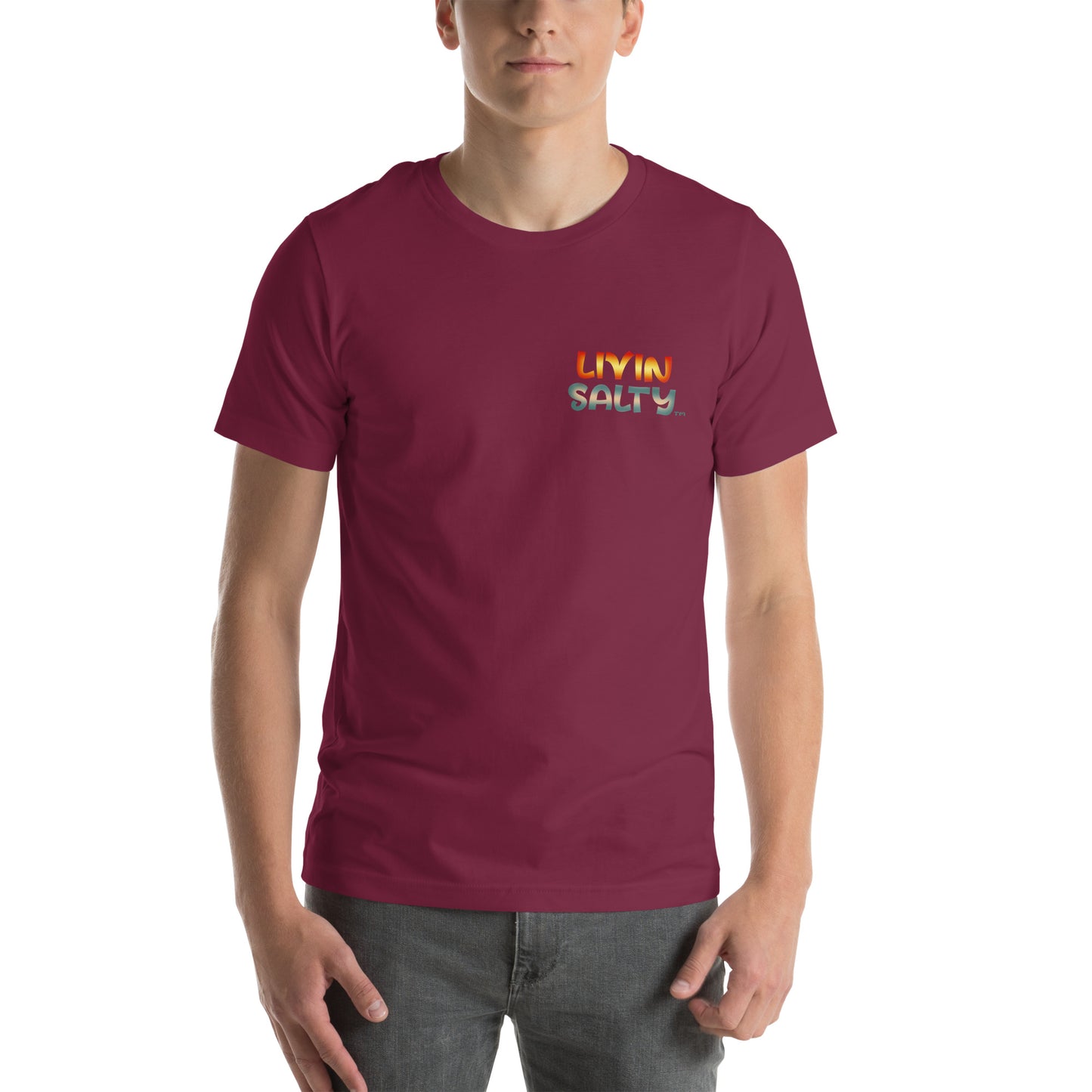 Unisex Surf board LIVIN SALTY Cotton t-shirt